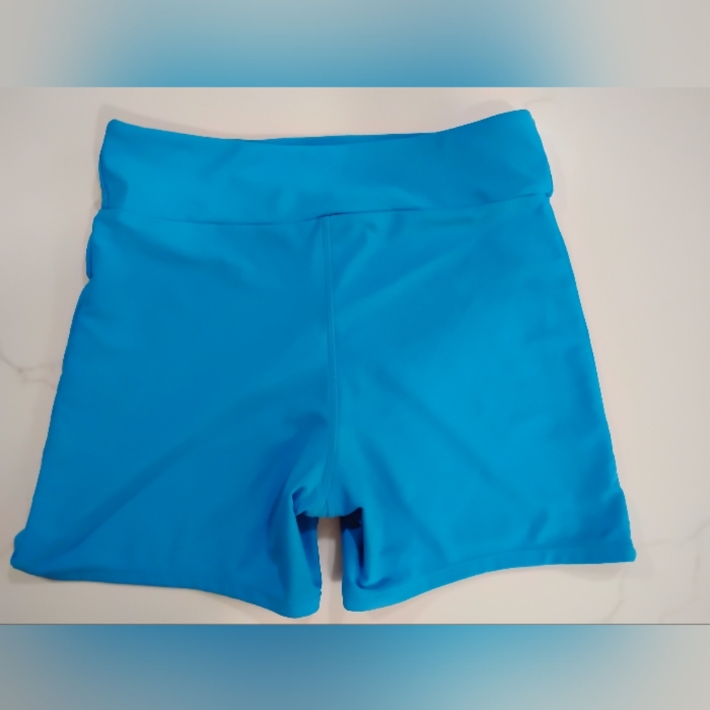 Women's Blue High-Waisted Bike Shorts Size M